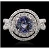 Image 1 : 18KT White Gold 1.53ct Tanzanite and Diamond Ring