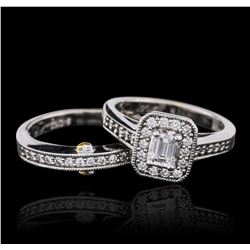 18KT-24KT Two-Tone Gold 0.85ctw Diamond Ring Wedding Set