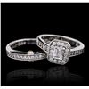 Image 1 : 18KT-24KT Two-Tone Gold 0.85ctw Diamond Ring Wedding Set