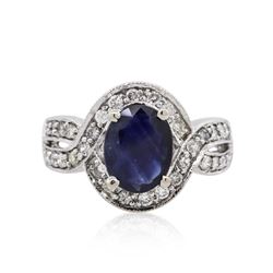 14KT White Gold 1.73ct Sapphire and Diamond Ring