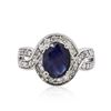 Image 1 : 14KT White Gold 1.73ct Sapphire and Diamond Ring