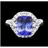 Image 1 : 14KT White Gold 3.37ct Tanzanite and Diamond Ring