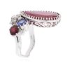 Image 3 : 14KT White Gold 13.09ctw Ruby, Tanzanite and Diamond Ring