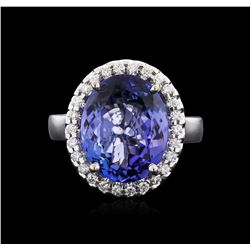 14KT White Gold 7.98ct Tanzanite and Diamond Ring