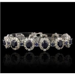 14KT White Gold 17.61ctw Sapphire and Diamond Bracelet