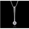 Image 1 : 14KT White Gold 0.25ctw Diamond Pendant With Chain