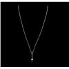 Image 2 : 14KT White Gold 0.25ctw Diamond Pendant With Chain