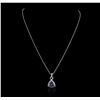 Image 2 : 14KT Two-Tone Gold 2.72ct Tanzanite and Diamond Pendant With Chain