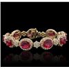 Image 1 : 14KT Yellow Gold 22.95ctw Ruby and Diamond Bracelet