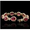 Image 3 : 14KT Yellow Gold 22.95ctw Ruby and Diamond Bracelet