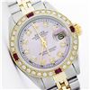 Image 1 : Ladies Rolex Two-Tone Diamond and Ruby DateJust Wristwatch