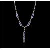 Image 3 : 18KT White Gold 14.50ctw Sapphire and Diamond Necklace
