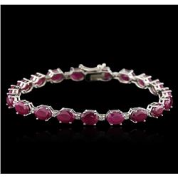 14KT White Gold 20.33ctw Ruby and Diamond Bracelet