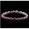 Image 1 : 14KT White Gold 20.33ctw Ruby and Diamond Bracelet