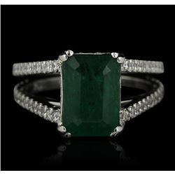 Platinum 3.63ct Emerald and Diamond Ring