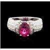 Image 1 : 14KT White Gold GIA Certified 2.35ct Tourmaline and Diamond Ring