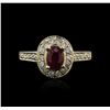 Image 1 : 14KT Yellow Gold 0.82ct Ruby and Diamond Ring