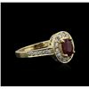 Image 2 : 14KT Yellow Gold 0.82ct Ruby and Diamond Ring