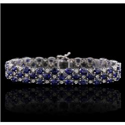 14KT White Gold 23.94ctw Sapphire and Diamond Bracelet