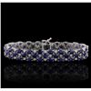 Image 1 : 14KT White Gold 23.94ctw Sapphire and Diamond Bracelet
