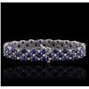 Image 2 : 14KT White Gold 23.94ctw Sapphire and Diamond Bracelet