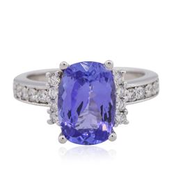 14KT White Gold 3.63ct Tanzanite and Diamond Ring