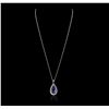Image 2 : 18KT White Gold 8.69ct Tanzanite and Diamond Pendant With Chain