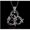 Image 1 : 14KT White Gold 0.60ctw Diamond Pendant With Chain