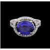 Image 1 : 14KT White Gold 3.64ct Tanzanite and Diamond Ring