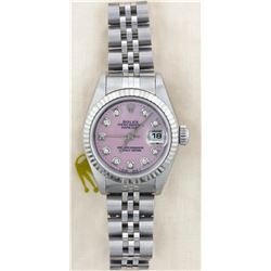 Ladies Rolex Stainless Steel Diamond DateJust Wristwatch