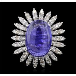 14KT White Gold 16.78ct Tanzanite and Diamond Ring