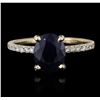 Image 1 : 14KT Yellow Gold 2.05ct Sapphire and Diamond Ring