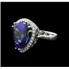 Image 2 : 14KT White Gold GIA Certified 28.41ct Tanzanite and Diamond Ring