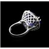 Image 3 : 14KT White Gold GIA Certified 28.41ct Tanzanite and Diamond Ring