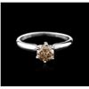 Image 1 : 14KT White Gold 0.80ct Round Cut Fancy Brown Diamond Solitaire Ring
