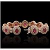 Image 3 : 14KT Rose Gold 10.89ctw Ruby and Diamond Bracelet