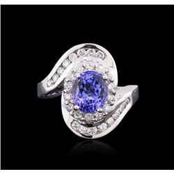 14KT White Gold 1.91ct Tanzanite and Diamond Ring