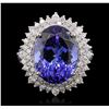 Image 1 : 14KT White Gold 11.01ct GIA Certified Tanzanite and Diamond Ring