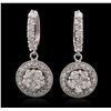 Image 1 : 14KT White Gold 3.26ctw Diamond Earrings