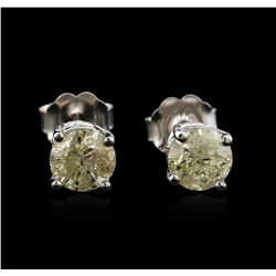 14KT White Gold 1.23ctw Diamond Stud Earrings