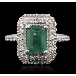 14KT White Gold 2.77ct Emerald and Diamond Ring