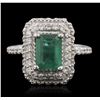 Image 1 : 14KT White Gold 2.77ct Emerald and Diamond Ring