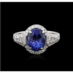 14KT White Gold 4.51ct Tanzanite and Diamond Ring