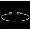 Image 2 : 14KT White Gold 0.25ctw Diamond Bangle Bracelet