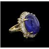 Image 2 : 14KT Yellow Gold 19.51ct Tanzanite and Diamond Ring