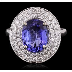 18KT White Gold 3.25ct Tanzanite and Diamond Ring