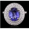 Image 1 : 18KT White Gold 3.25ct Tanzanite and Diamond Ring