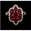 Image 1 : 18KT White Gold 4.50ctw Ruby and Diamond Ring