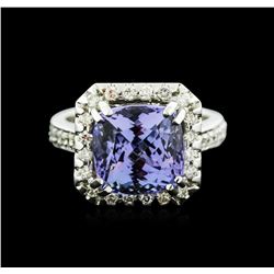 14KT White Gold 4.73ct Tanzanite and Diamond Ring