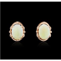 14KT Rose Gold 7.00ctw Opal and Diamond Earrings